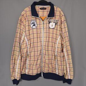 COOGI Men's Jacket‎ XXXL Plaid Full Zip Multicolor RARE 90's Shield Royal Knight